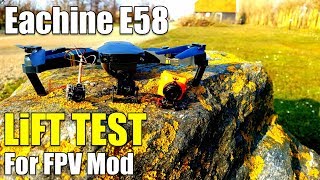 Eachine E58 How Much Weight Can a Drone LiftCarry Test Flight For FPV [upl. by Annoet]