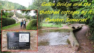 Gallox Bridge and the thatched cottages by it Dunster Somerset [upl. by Benn]