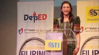 Patricia Angeles 2nd Voice of the Youth National Oratorical Competetion [upl. by Shabbir]