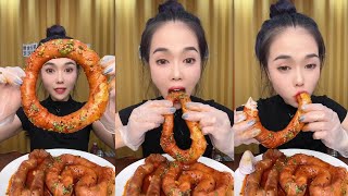 ASMR MUKKBANG  SPICY NOODLES BOILED EGG BRAISED PORK BELLY SPICY SEAFOOD FRIED CHICKEN [upl. by Etoile]