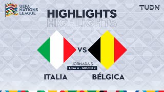 HIGHLIGHTS  Italia vs Bélgica  UEFA Nations League 2024  TUDN [upl. by Idnerb513]