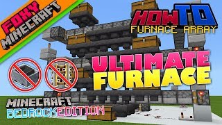 Tutorial  ULTIMATE FURNACE ARRAY  Minecraft Bedrock Edition How To [upl. by Obadias]