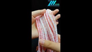 pink opal princess roundle HeiShi beads DIY polished gemstone Handmade gift Necklace or other 04 [upl. by Aled330]