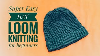 How to loom knit a hat super easy for beginners DIY TUTORIAL [upl. by Geiger]