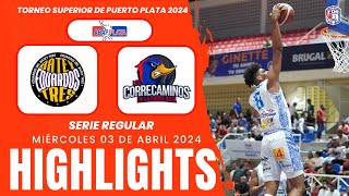 CORRECAMINOS VS BATEY 3  MEJORES JUGADAS MIERCOLES 03 DE ABRIL  SERIE REGULAR TBSPP 2024 [upl. by Notsur912]