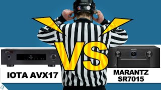 AVR vs PREAMP  Marantz SR7015 v IOTA AVX17  Dolby Atmos  AperionAudioSpeakers [upl. by Alahc722]