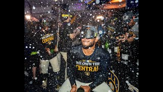 Brewers highlights reactions in clubhouse after winning NL Central championship [upl. by Fawn]