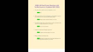 OSHA 10 OCCUPATIONAL SAFETY AND HEALTH ADMINISTRATION FINAL EXAM QUESTIONS WITH VERIFIED ANSWERS UPD [upl. by Etteraj]