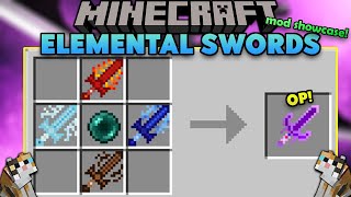 Minecraft  ELEMENTAL SWORDS MOD  Mod Showcase [upl. by Ayekam51]