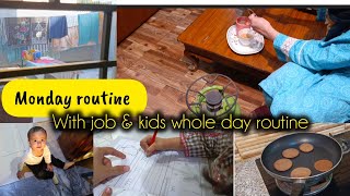 How I spend mn whole day with job amp kids  whole day routine vlog [upl. by Bekah]