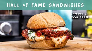 Chef Matt Basiles Incredible Veal Parmesan Sandwich Recipe  BBQ  Hall of Fame Sandwiches [upl. by Balough]