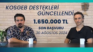 Kosgebten Girişimcilere Destek  1650000 TL Finansman Desteği Son Başvuru 30082024 [upl. by Franzen]