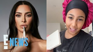 North West Gives BRUTALLY HONEST Review of Mom Kim Kardashian’s Makeup Line  E News [upl. by Graehl]