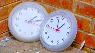 Smash Two Plastic Wall Clocks [upl. by Eednahs41]