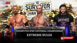 Triple H vs Roman vs Batista WWE universal championship Match WWE 2k24 [upl. by Georgiana]