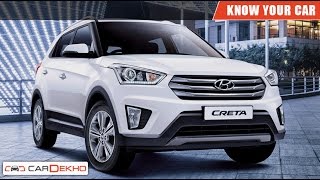 Know Your Hyundai Creta  Review of Features  CarDekhocom [upl. by Orlanta]