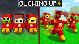 JJ Mikey and Banana Kid GROW UP as FLASH Survival Challenge in Minecraft Maizen [upl. by Dori]