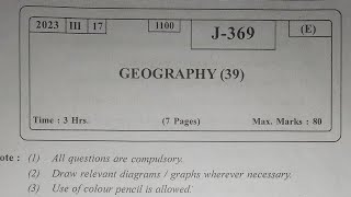 Class 12th Geography question paper year 2023 sciarts Hsc board hsc geography [upl. by Oakleil63]