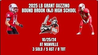 2025 LB Grant Guzzino  at Manville 102524 [upl. by Hanikas100]