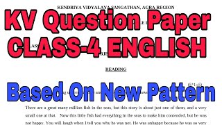 Sample Question Paper For KV Students Class4 ENGLISH  Annual Exam  Kendriya Vidyalaya [upl. by Einnos]