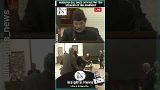 NC leader Mubarak Gul takes oath as ProTem speaker news MubarakGul Srinagar JampK ManojSinha [upl. by Dannica851]