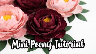 Mini Peony Template  Full Tutorial  Pearl Paper Flowers [upl. by Notanhoj898]