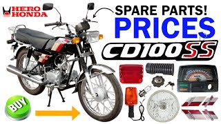 Hero Honda CD100 SS Spare Parts Price List 🔴  Hero Honda SS Spare Parts ✅ 91 98932 35053 cd100ss [upl. by Nho302]