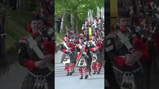 Atholl Pipe Band lead the Atholl Highlanders to Blair Castle for their annual Parade in 2023 shorts [upl. by Ahsieker]