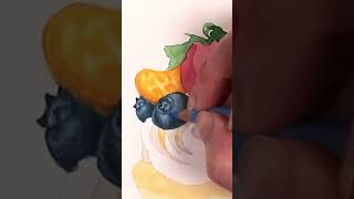 Easy blueberry drawing process how to make food illustration with color pencils shorts drawing [upl. by Ahsekat]