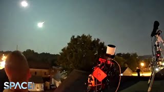 Brilliant fireball lights up sky above West Virginia and Tennessee [upl. by Shepperd]