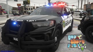 Playing GTA 5 As A POLICE OFFICER City Patrol HPD GTA 5 Lspdfr Mod 4K [upl. by Kameko]