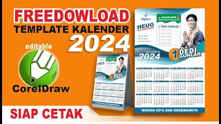 FREEDOWNLOAD GRATIS TEMPLATE KALENDER 2024  FORMAT COREDRAW  Gunlar Channel [upl. by Madora264]