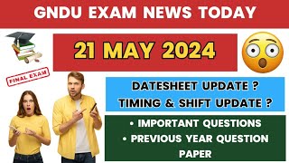 GNDU EXAM NEWS TODAY 😱 GNDU LATEST UPDATE ✔️ DATESHEET  IMPORTANT QUESTIONS  QUESTION PAPER [upl. by Docia728]