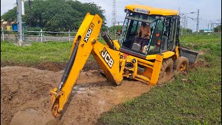 JCB 3DX Mud working for New Road Construction  jcb dozer video [upl. by Waldner688]