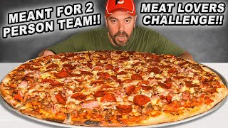 This 24Inch “Carnivore” Meat Lovers Pizza Challenge Is Meant for 2Person Teams [upl. by Rehpotisrhc930]