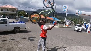 Holding a bmx up with his mouth  1400 BIKERS St Lucia [upl. by Zacharie893]