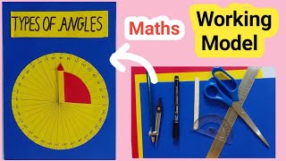 Types of Angles  Maths Working Model  TLM Projects  School Project [upl. by Nnylarat69]