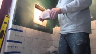 How to build a recessed niche in a tile shower start to finish [upl. by Merrilee]