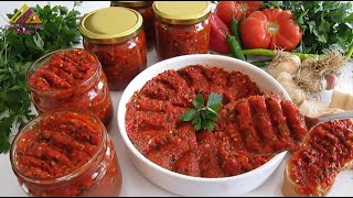 🍅🌶ÖYLE BİR KAHVALTILIK SOS YAPTIM Kİ YAPMAMLA BİTMESİ BİR OLDU😋 KIŞA KALMADI ACILI EZME TARİFİ👌 [upl. by Nirek]