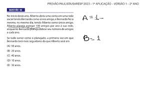 Questão 3  Provão PaulistaSaresp 2023 – 2° Ano  1° Aplicação  Versão 1 [upl. by Koenraad]