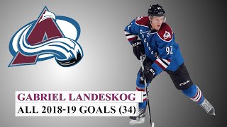 Gabriel Landeskog 92 All 34 Goals of the 201819 NHL Season [upl. by Elset]