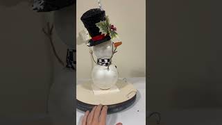 Frosty made with dollar tree supplies i painted the clear xmas balls tinsel hat faux floral [upl. by Randolf]