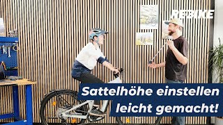 Die perfekte Sattelhöhe für dein EBike finden Einstellung leicht gemacht 🔧  Rebikecom [upl. by Assilanna]