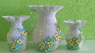 Set Of Vases origami 3d [upl. by Mano]