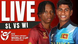 Sri Lanka U19 vs West Indies U19 live  26th Match  U19 world cup live  u19 live cricket match [upl. by Hatokad]