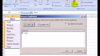 Remove Duplicates in Excel 2007 [upl. by Ober555]