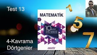 Karekök Yayınları 10 Sınıf Matematik Ünite 4 Kavrama Test13  Eşkenar Dörtgen [upl. by Schoening]