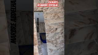 Escaliers en marbre portugal bande collée finition simple marble [upl. by Eednak]