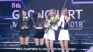 190123 BLACKPINK Winning Speech Gaon Chart Music Awards 2019 [upl. by Shanta338]