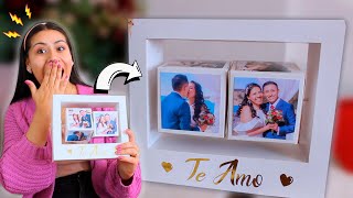 CUADRO DE FOTOS GIRATORIO✨  Excelente idea para regalar 😍 Paper Craft con Plantillas  Lii [upl. by Edwin970]